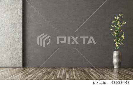 Interior background of room with stucco wall 3d 43953448