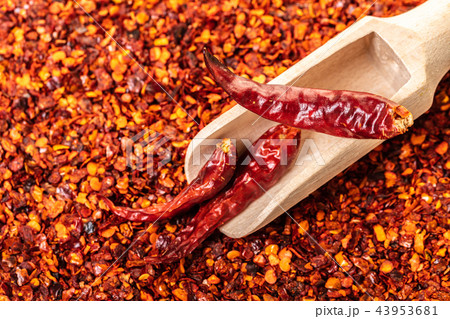 dry hot peppers closeup texture 43953681