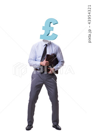 Businessman with british pound sign instead of head Businessman with british pound sign instead of head 43954321