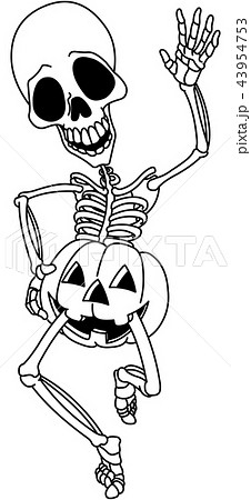 Outlined happy skeleton 43954753