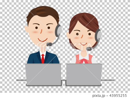 Male and female operator - Stock Illustration [43955255] - PIXTA