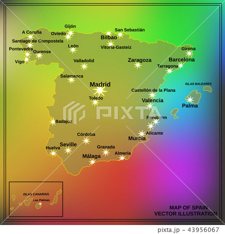 Spain map illustration. Vector. Spain map illustration. Vector. 43956067
