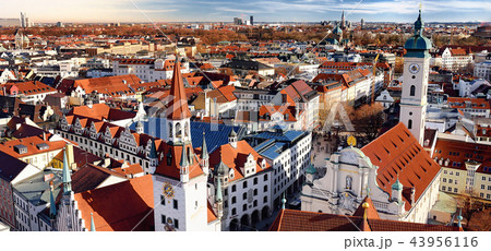 Munich center panoramic cityscape view 43956116