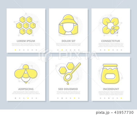 Set of honey colored elements for multipurpose a4 presentation template. Leaflet, corporate report 43957730