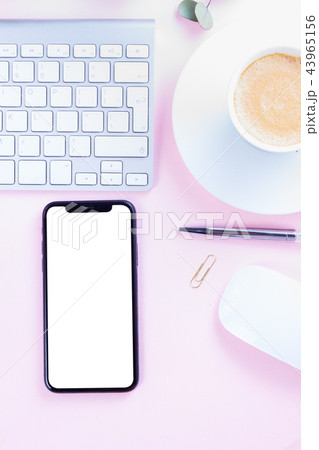 Home office desk with phone 43965156