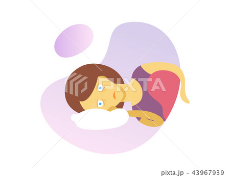 Girl with insomnia icon. Flat vector illustration. Isolated on white background. Girl with insomnia icon. Flat vector illustration. Isolated on white background. 43967939