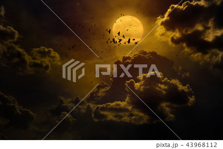 Dramatic background - glowing full moon rises 43968112