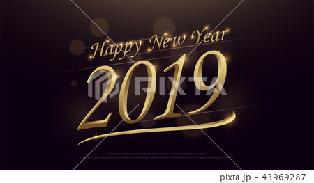 2019 Happy New Year with golden typography logo 2019 Happy New Year with golden typography logo 43969287