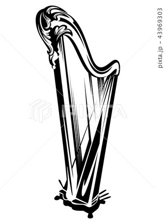 harp musical instument black vector design 43969303