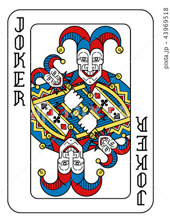 Playing Card Joker Yellow Red Blue Blackのイラスト素材