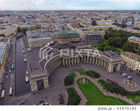 Aerial view of Saint Petersburg Kazan Cathedral 43970193