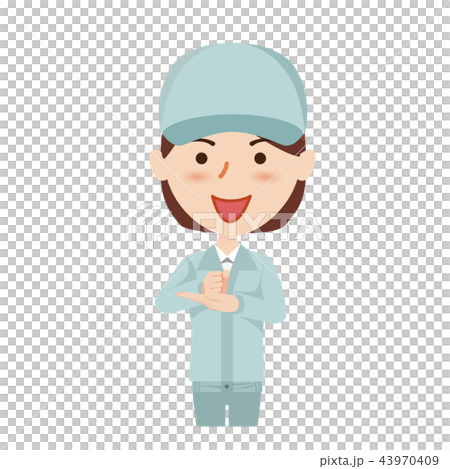 作業員　女性　手を打つ 43970409