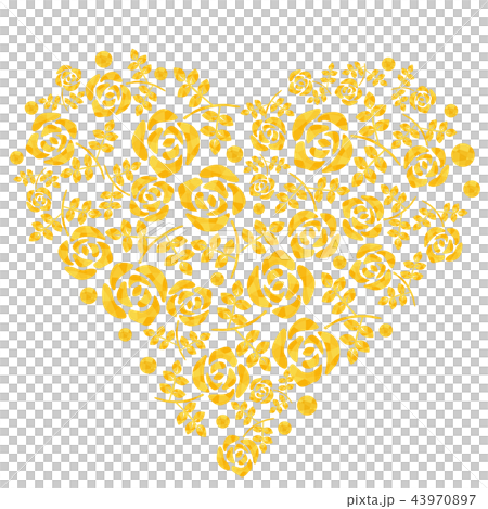Heart-shaped image of a yellow rose - Stock Illustration [43970897] - PIXTA