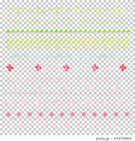 Set of cute decorative line - Stock Illustration [43970904] - PIXTA