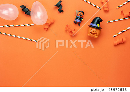 Table top view decoration Happy Halloween day. 43972658