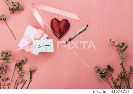 Table top view love & Valentine's day background. 43972717
