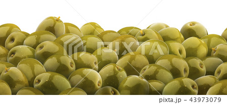 Green olives seamless pattern. Isolated on white background Green olives seamless pattern. Isolated on white background 43973079