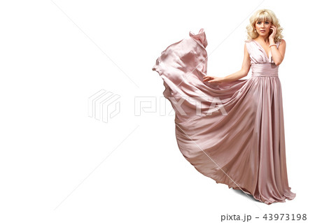 girl in flying pink dress isolated on white girl in flying pink dress isolated on white 43973198
