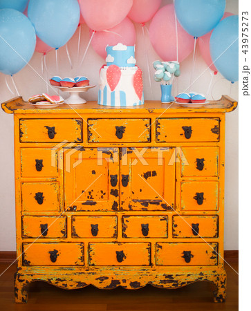 Sweet table with big cake, cupcakes, cake pops Sweet table with big cake, cupcakes, cake pops 43975273