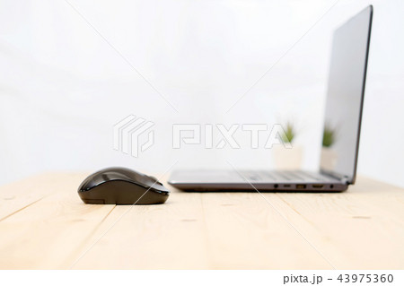 Conceptual workspace, Laptop and mouse isolated Conceptual workspace, Laptop and mouse isolated 43975360