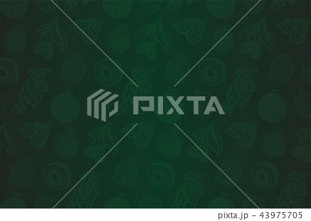 drawing fruits and berries on green background 43975705