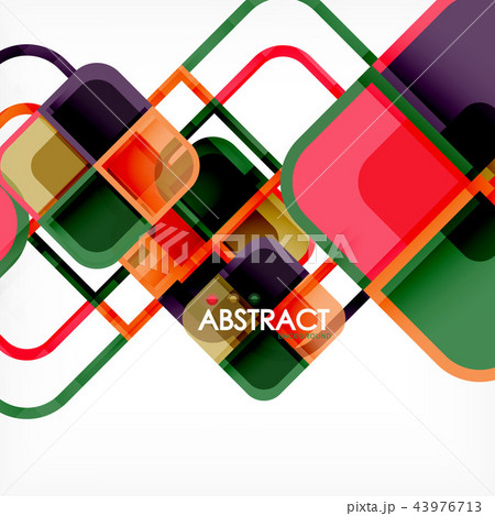 Square geometric abstract background, paper art design for cover design, book template, poster, cd 43976713