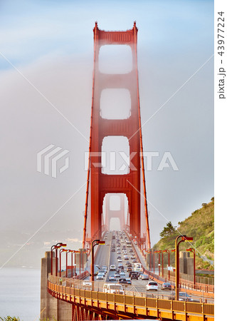 Golden Gate Bridge view at foggy morning 43977224