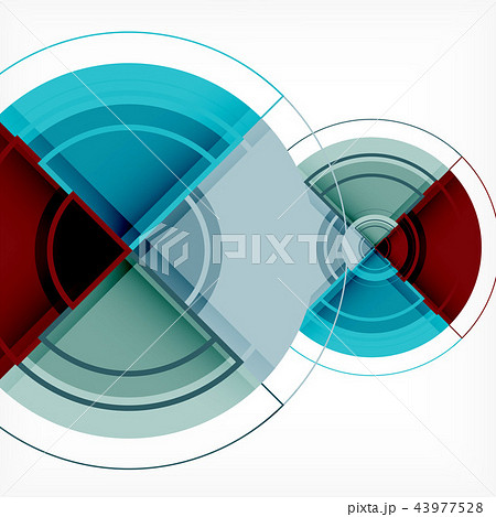 Creative circles geometric abstract background with 3d effect 43977528
