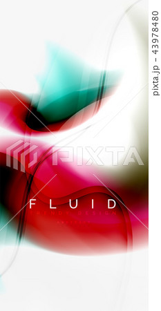 Color flowing wave, trendy liquid design template 43978480