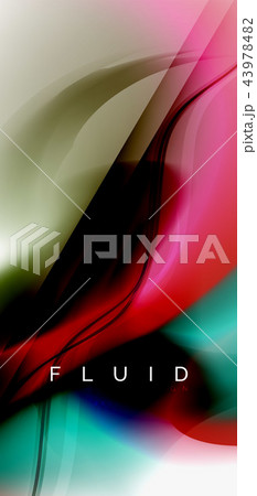 Color flowing wave, trendy liquid design template 43978482