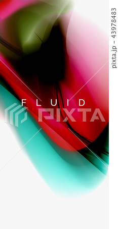 Color flowing wave, trendy liquid design template 43978483