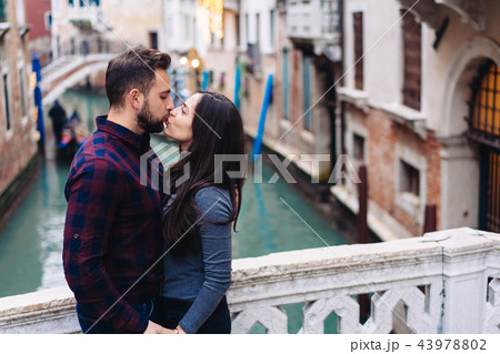 Loving couple on the one of bridge 43978802