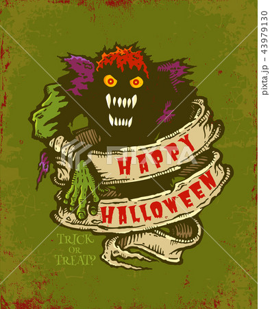 Halloween monster card 43979130