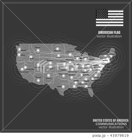 American map illustration. Vector American map illustration. Vector 43979619