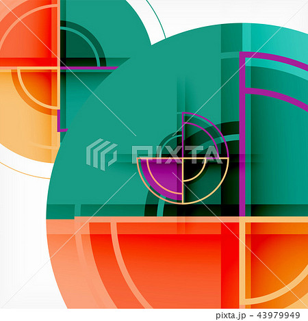 Creative circles geometric abstract background with 3d effect 43979949