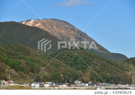 秋晴れの北海道函館市恵山地区の恵山の風景を撮影 43980629