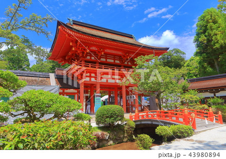 晴天下の上賀茂神社　 楼門 43980894