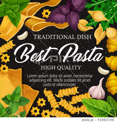 Italian cuisine pasta, spice and herbs Italian cuisine pasta, spice and herbs 43983146