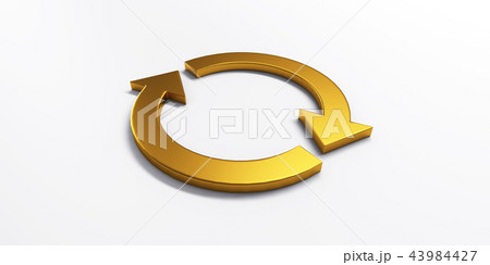 Gold Rotate Symbol . 3D Render Illustration Gold Rotate Symbol . 3D Render Illustration 43984427