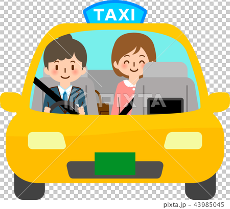 Female customer and female driver who took a taxi Female customer and female driver who took a taxi 43985045