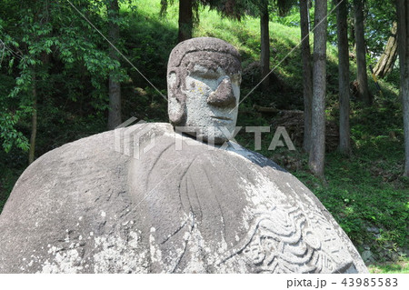 万治の石仏の写真素材