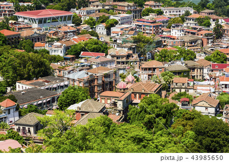 aerial view of Gulangyu island with Xiamen skyline 43985650