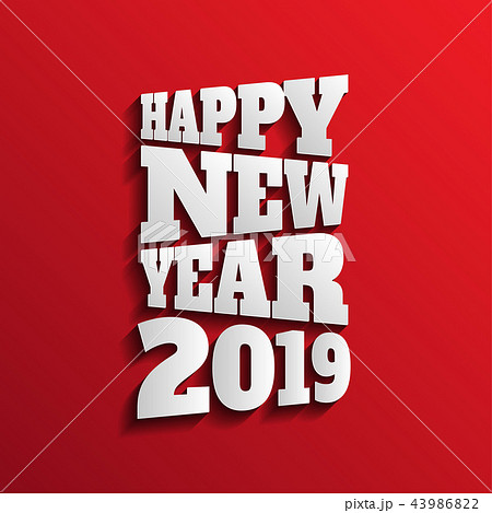 Happy new 2019 year. Greetings card.  43986822