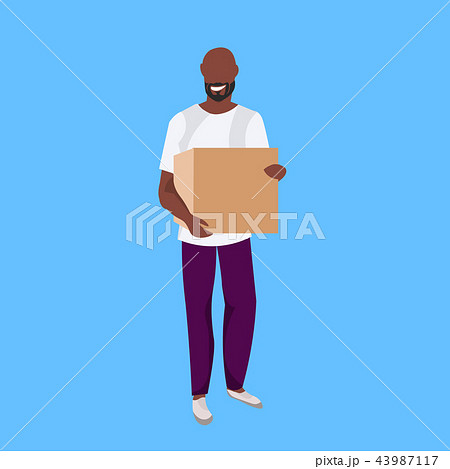 african american man courier holding paper...のイラスト素材 [43987117] - PIXTA