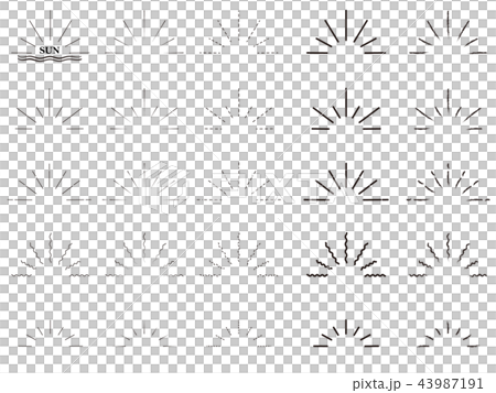 太陽アイコンマークセットのイラスト素材 太陽アイコンマークセットのイラスト素材