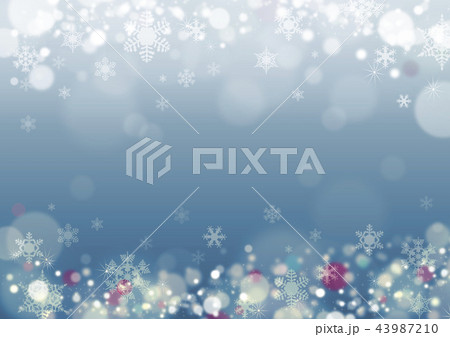 クリスマス 冬の背景 雪の結晶 白銀 青 背景 イラストのイラスト素材