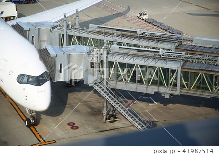 羽田空港タラップ寄せの写真素材