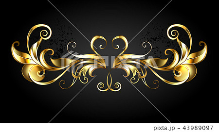 Golden antique frame scroll Golden antique frame scroll 43989097