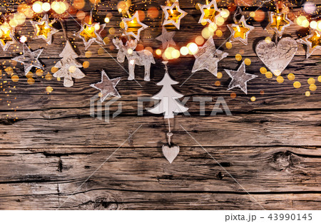 Christmas decoration on wooden background 43990145