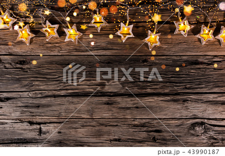 Christmas decoration on wooden background 43990187